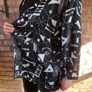 Vintage 90’s black and white abstract sheer top